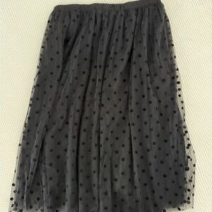Banana Republic Black Tulle Polka Dot Skirt